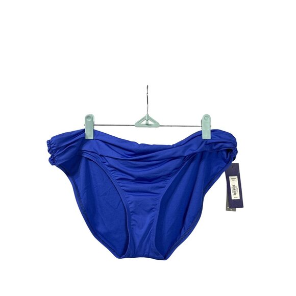 Apt. 9 Womens Blue Ruched Swim Bikini Bottom Size 14 New - Picture 1 of 6
